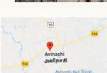 Geographical map overview of Avinashi, Tamil Nadu